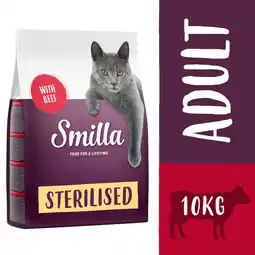 Zooplus 10kg Adult Sterilised met Rund Smilla Kattenvoer aanbieding