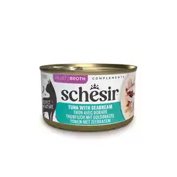 Zooplus 12x 70g Schesir Complements in Brühe Thunfisch mit Dorade Katzenfutter nass aanbieding