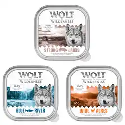 Zooplus 24x150g Adult Bowl Mix Pack: Kip, Vis, Varkensvlees Wolf of Wilderness natvoer voor honden aanbieding