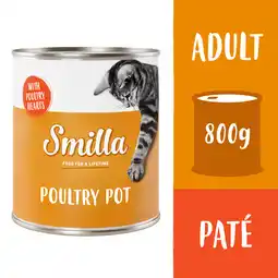 Zooplus 6x800g Gevogeltepannetje met 4 Verschillende Smaken Smilla Kattenvoer aanbieding