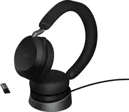 Coolblue Jabra Evolve2 USB A MS TEAMS 75 Draadloze Office Headset met oplaadstandaard Zwart aanbieding