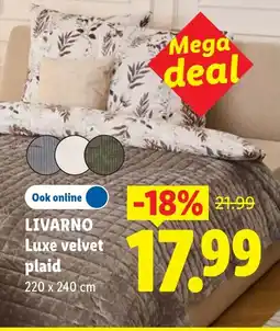 Lidl Livarno Luxe velvet plaid aanbieding