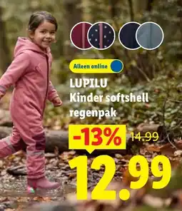 Lidl Lupilu Kinder softshell regenpak aanbieding