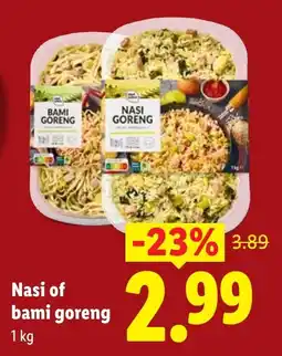 Lidl Nasi of bami goreng aanbieding