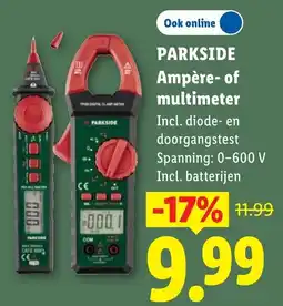 Lidl Parkside Ampèremeter of Multimeter aanbieding