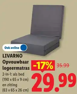 Lidl Livarno Opvouwbaar logeermatras aanbieding