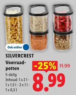 Lidl Silvercrest Voorraad-potten aanbieding