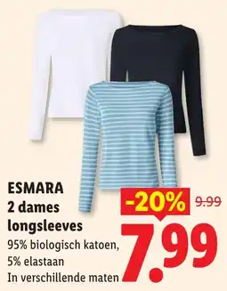 Lidl Esmara dames longsleeves aanbieding