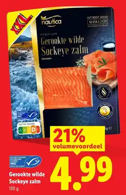 Lidl Gerookte wilde Sockeye zalm aanbieding