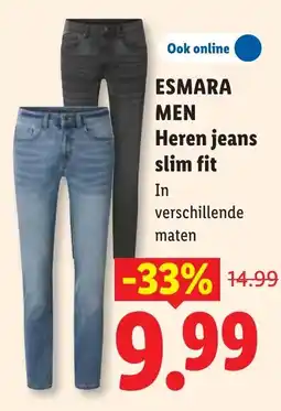 Lidl Esmara Men Heren jeans slim fit aanbieding