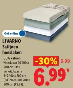 Lidl Livarno Satijnen hoeslaken aanbieding