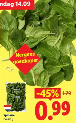 Lidl Spinazie aanbieding
