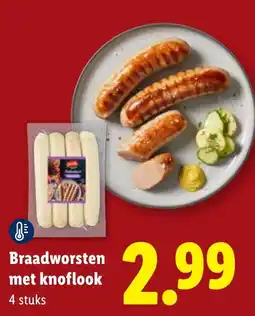 Lidl Braadworsten met knoflook aanbieding