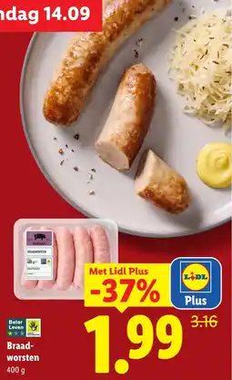 Lidl Braadworsten aanbieding