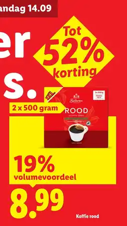 Lidl Belliarem Koffie rood aanbieding