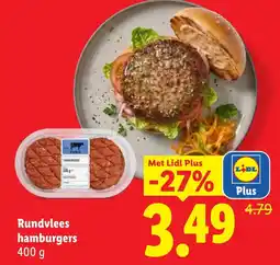 Lidl Rundvlees hamburgers aanbieding
