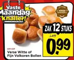 Vomar Voordeelmarkt Verse Witte of Fijn Volkoren Bollen aanbieding