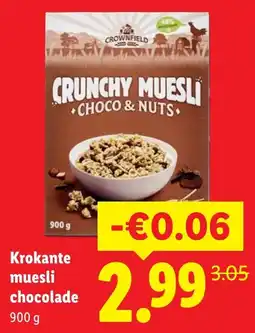 Lidl Crownfield Crunchy Muesli Choco & Nuts aanbieding