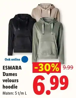 Lidl Esmara Dames velours hoodie aanbieding