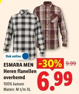 Lidl Esmara Men Heren flanellen overhemd aanbieding