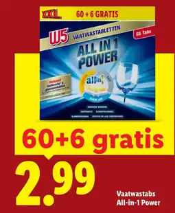 Lidl W5 Vaatwastabs All-in-1 Power aanbieding