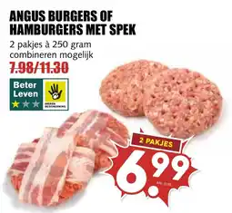De Boerenschuur angus burgers of hamburgers met spek aanbieding
