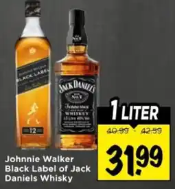 Vomar Voordeelmarkt Johnnie Walker Black Label of Jack Daniels Whisky aanbieding