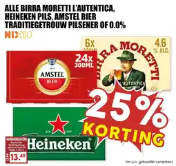 De Boerenschuur birra moretti l'autentica, heineken pils, amstel bier traditiegetrouw pilsener of 0.0% aanbieding