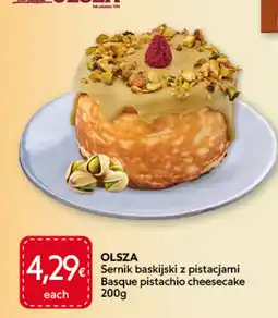 Food Plus olsza basque pistachio cheesecake aanbieding