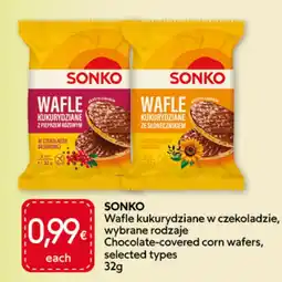 Food Plus Sonko wafle kukurydziane w czekoladzie aanbieding