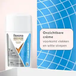 Trekpleister Rexona Maximum Protection Clean Scent Antitranspirant Deodorant Stick aanbieding