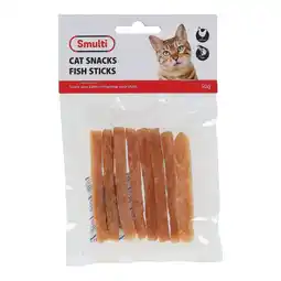 Van Cranenbroek Kattensnack vis staafjes 50 g aanbieding