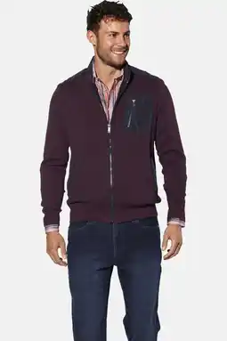 Wehkamp Babista fleecevest met contrast bies Plus Size - donkerrood aanbieding
