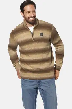Wehkamp Jan Vanderstorm gebreide trui AKSELSTAD Plus Size bruin aanbieding