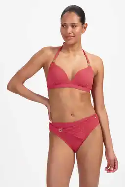 Wehkamp Beachlife bikinibroekje met textuur koraalrood aanbieding