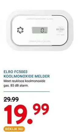 Kluswijs ELRO KOOLMONOXIDE MELDER aanbieding