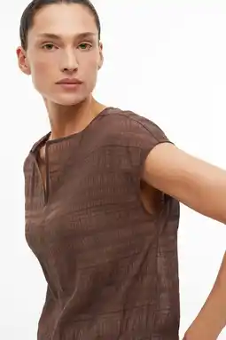 Wehkamp s.Oliver BLACK LABEL semi-transparante loose fit top - bruin aanbieding