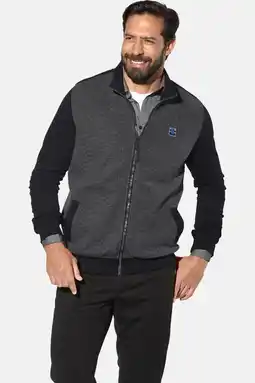Wehkamp Jan Vanderstorm +FIT Collectie sweatvest LARSHEIM met textuur grijs aanbieding