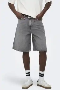 Wehkamp ONLY & SONS ONSCARL denim baggy short grey denim aanbieding