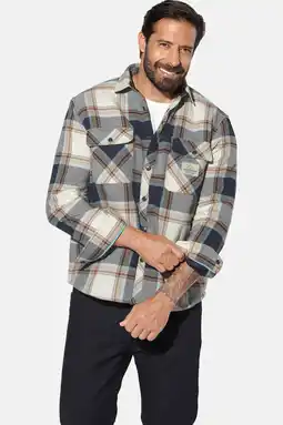 Wehkamp Jan Vanderstorm overshirt Plus Size donkerblauw aanbieding