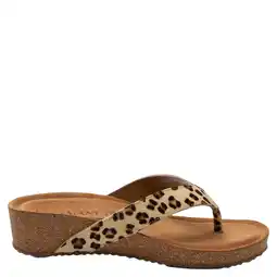 Wehkamp Lazamani Leia teenslippers met sleehak en panterprint beige/zwart aanbieding