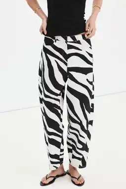 Wehkamp Mango barrel broek met zebraprint - zwart aanbieding