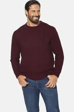 Wehkamp Jan Vanderstorm BJORNSTROM trui gebreid Plus Size donkerrood aanbieding