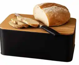 Wehkamp Cookinglife Brooddoos - Broodtrommel met Plank - Mat Zwart aanbieding
