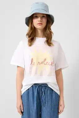 Wehkamp QS loose fit T-shirt met print - wit aanbieding