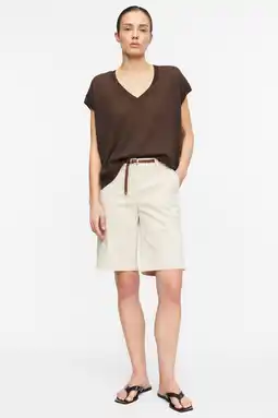 Wehkamp comma regular highwaist chino short ecru aanbieding
