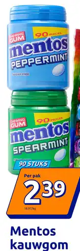 Action Mentos kauwgom aanbieding