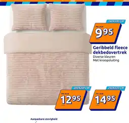 Action Geribbeld fleece dekbedovertrek aanbieding