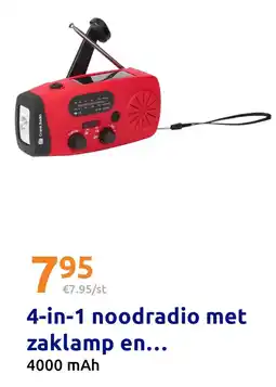 Action 4-in-1 noodradio met zaklamp en... aanbieding