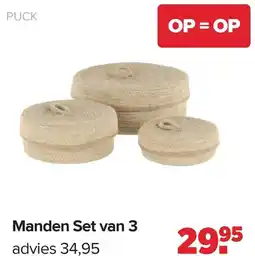 Baby-Dump PUCK Manden Set van 3 aanbieding